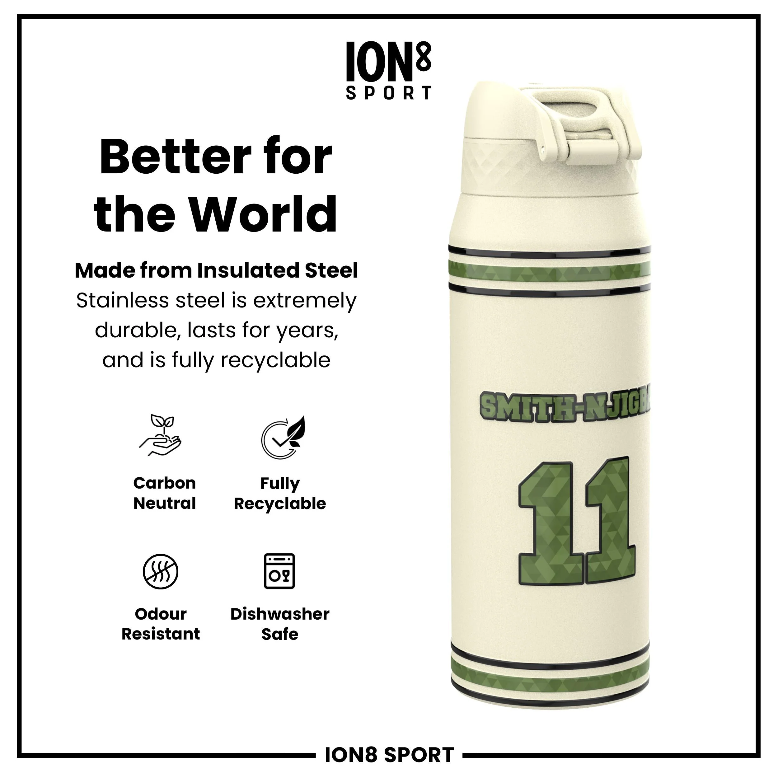 NFL x ION8, Isolierte Edelstahl, Icon Series, Jaxon Smith-Njigba, 750 ml - Image 5