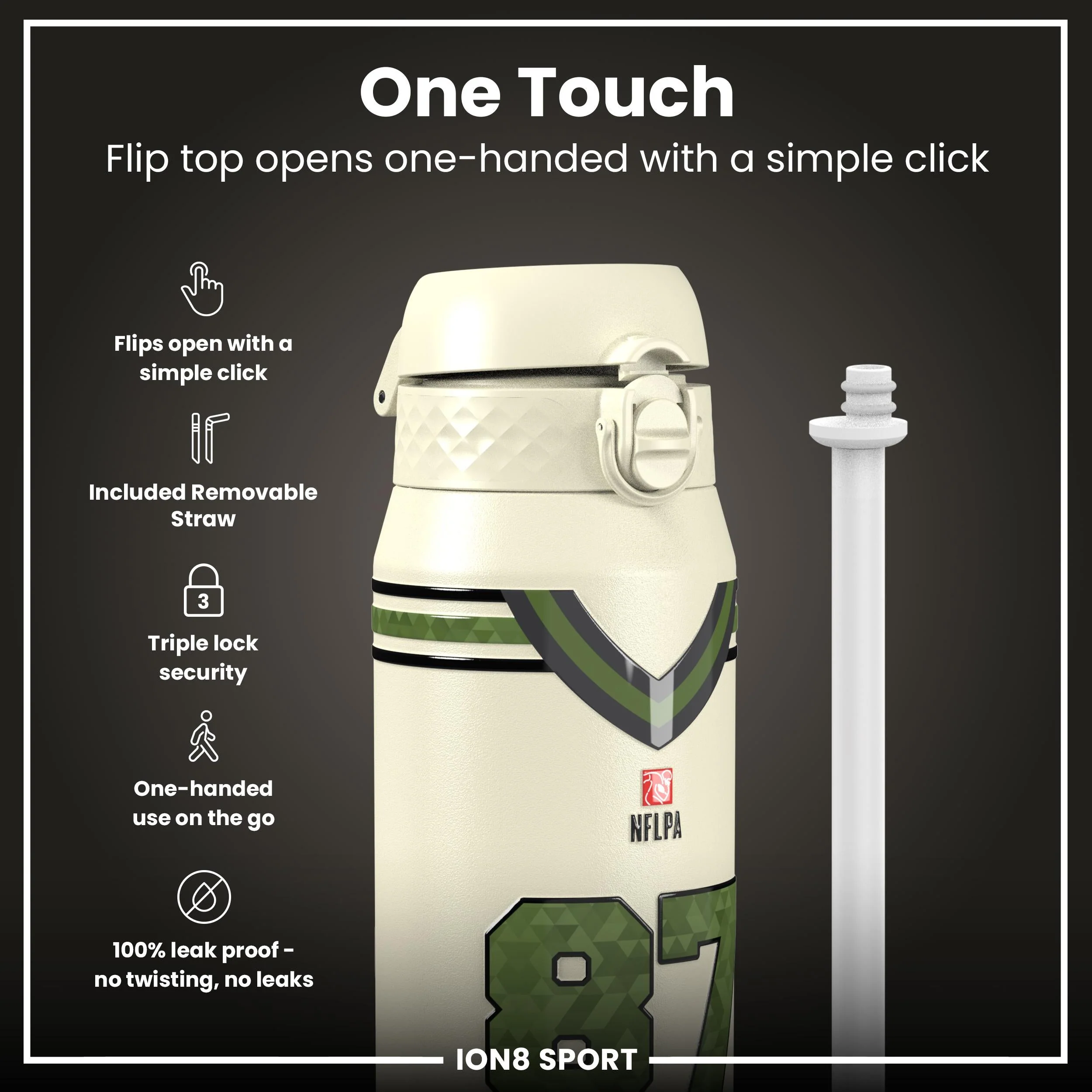 NFL x ION8, Isolierte Edelstahl, Icon Series, Travis Kelce, 750 ml - Image 3