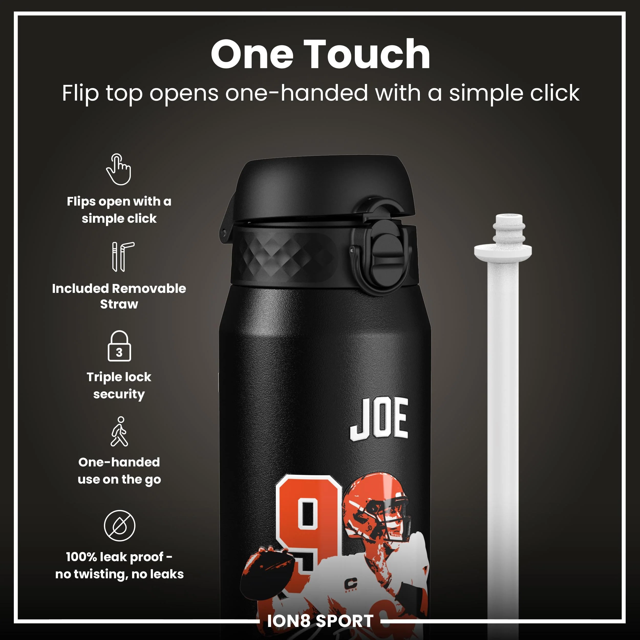 NFL x ION8, Isolierte Edelstahl, Locked In Series, Joe Burrow, 750 ml - Image 3
