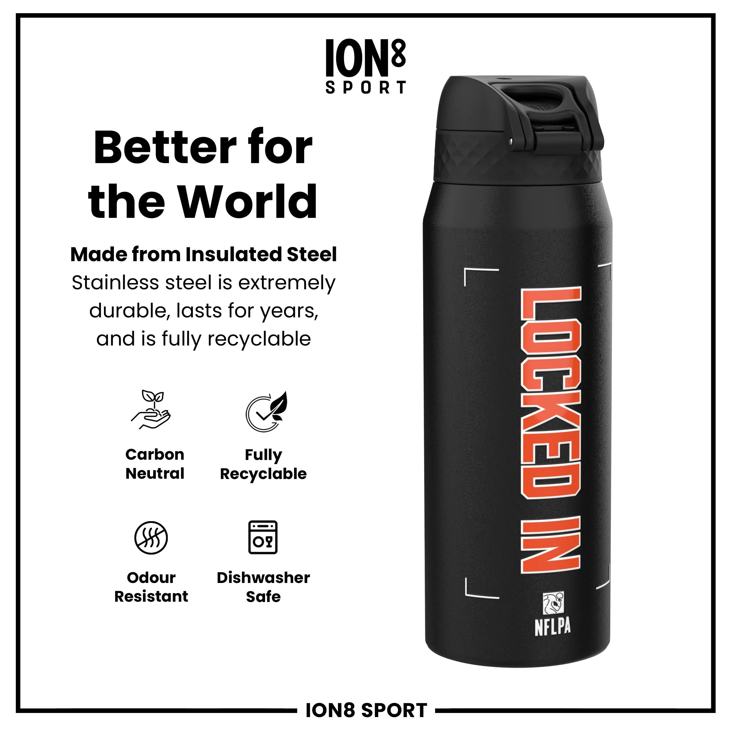 NFL x ION8, Isolierte Edelstahl, Locked In Series, Joe Burrow, 750 ml - Image 5