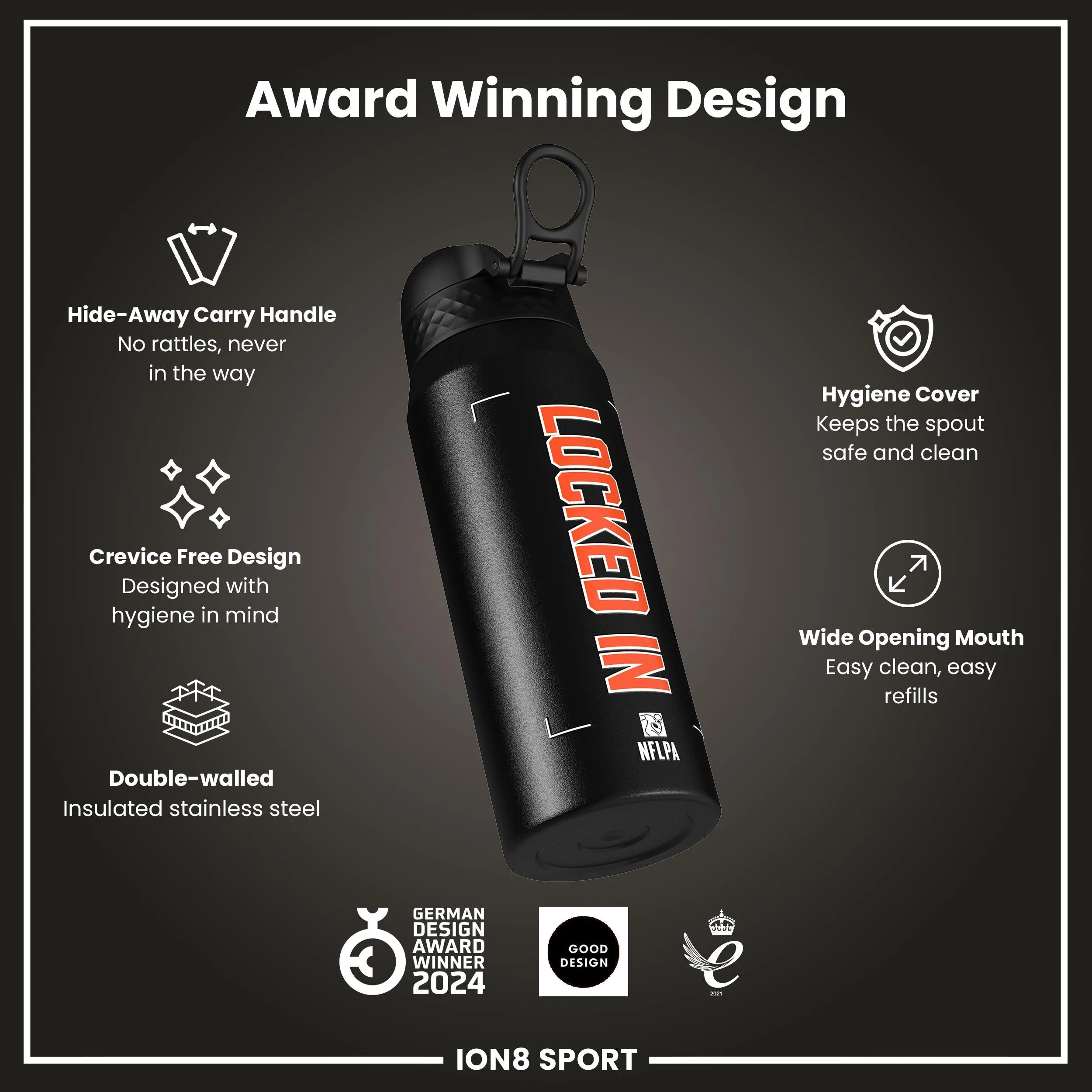 NFL x ION8, Isolierte Edelstahl, Locked In Series, Joe Burrow, 750 ml - Image 6