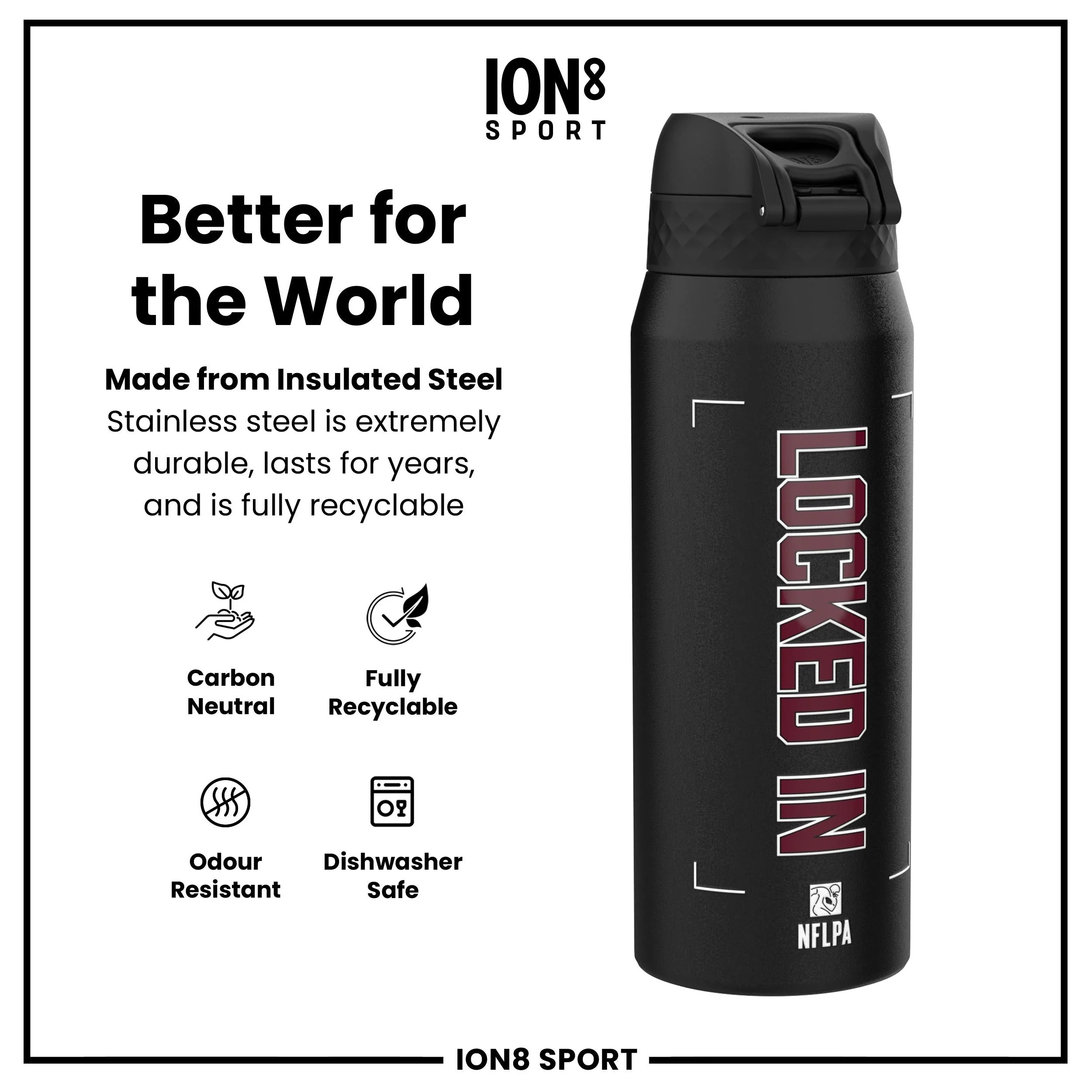 NFL x ION8, Isolierte Edelstahl, Locked In Series, Jayden Daniels, 750 ml - Image 5