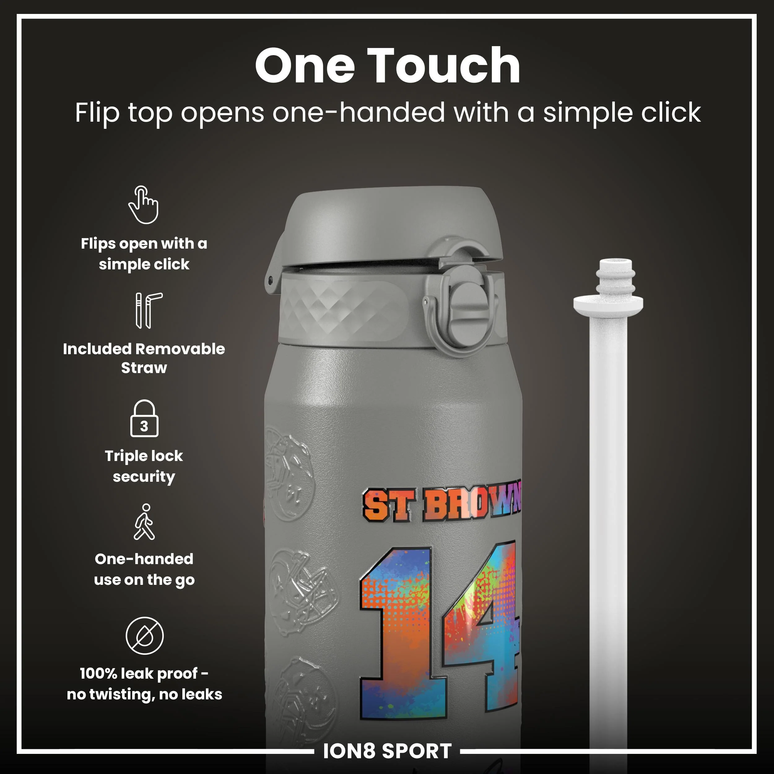 NFL x ION8, Isolierte Edelstahl, Signature Series, Amon-Ra, 750 ml - Image 3