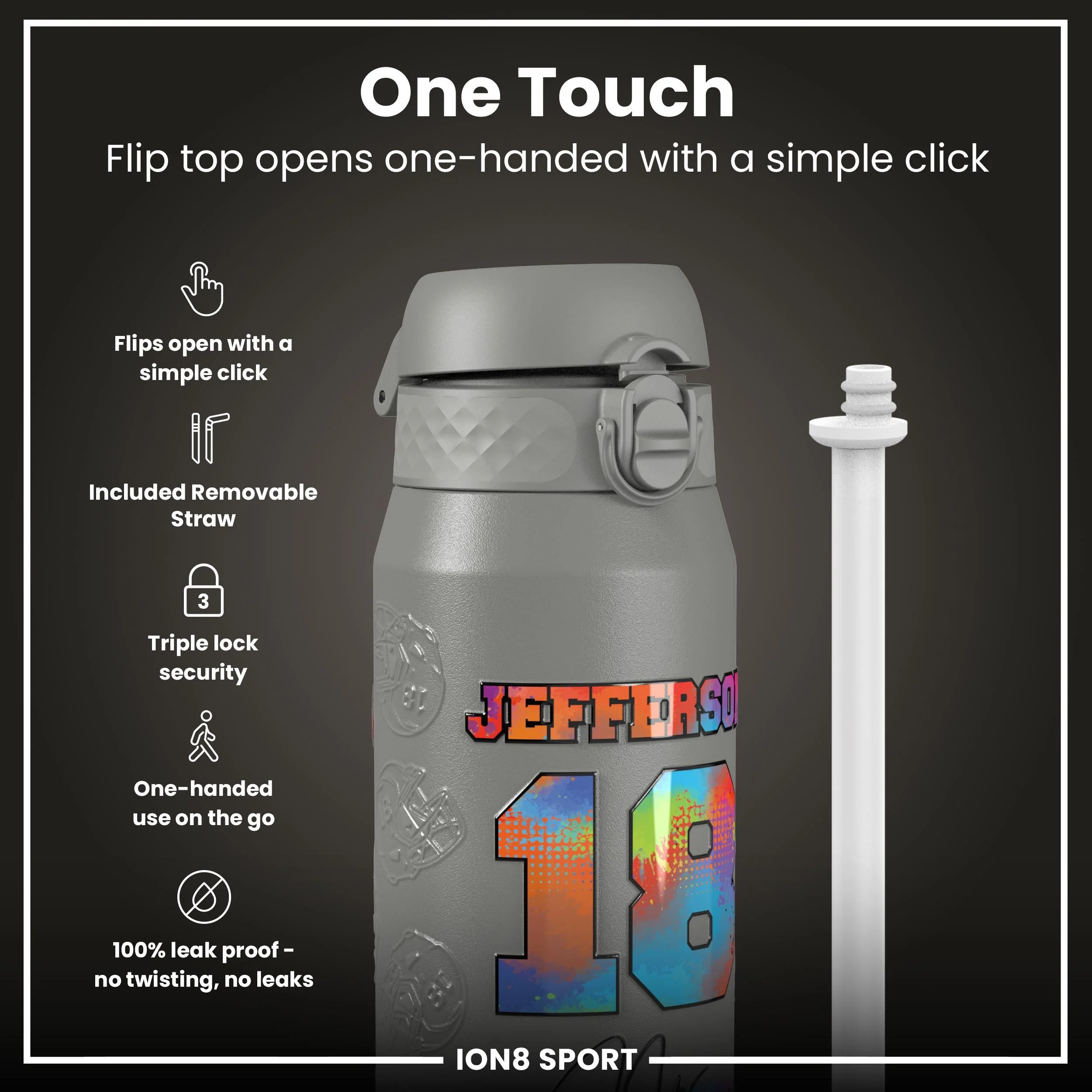NFL x ION8, Isolierte Edelstahl, Signature Series, Justin Jefferson, 750 ml - Image 3