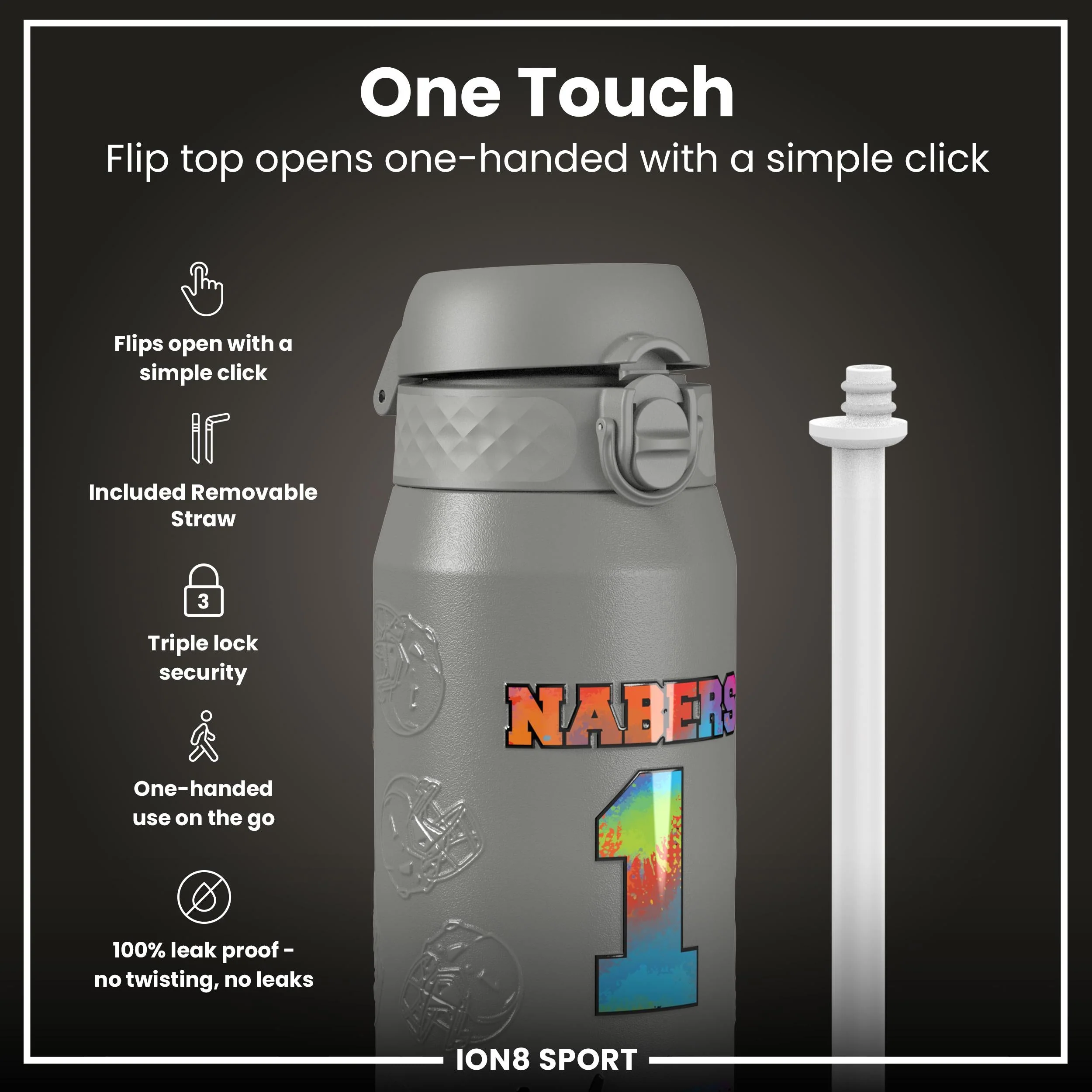 NFL x ION8, Isolierte Edelstahl, Signature Series, Malik Nabers, 750 ml - Image 3