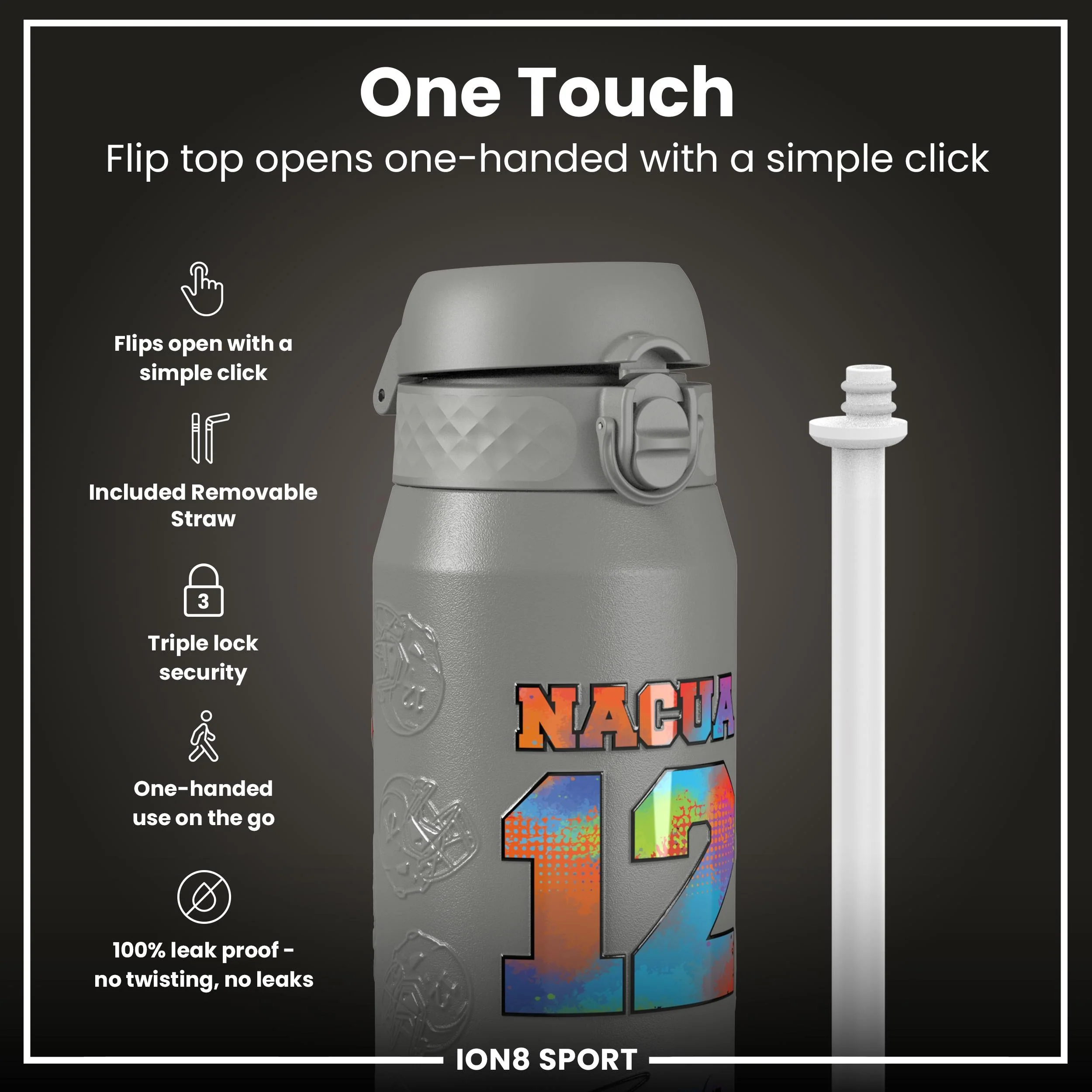 NFL x ION8, Isolierte Edelstahl, Signature Series, Puka Nacua, 750 ml - Image 3