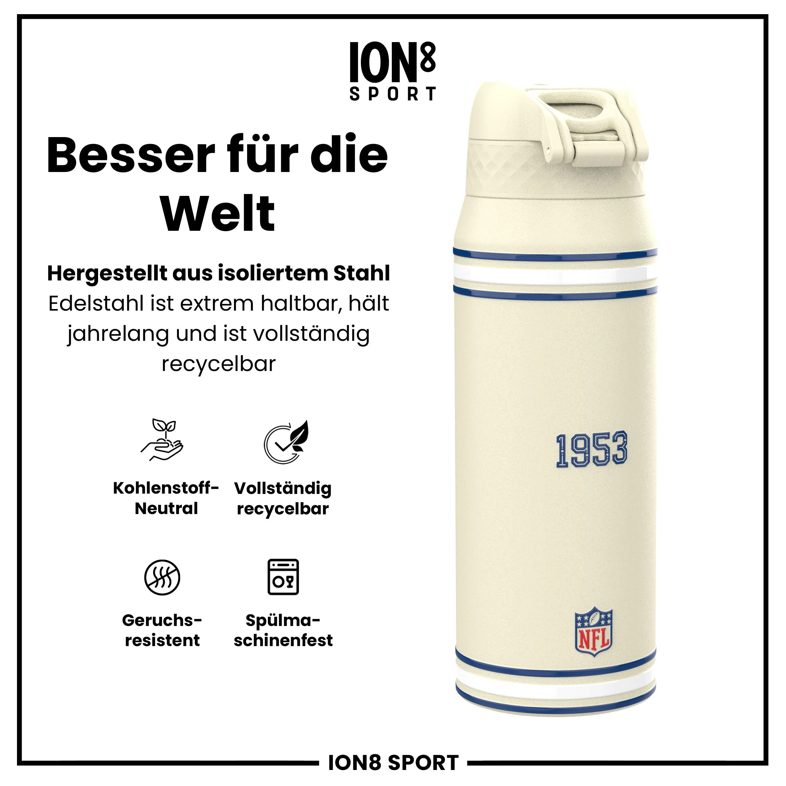 NFL x ION8, Isolierte Edelstahl, Colts, 750 ml - Image 5