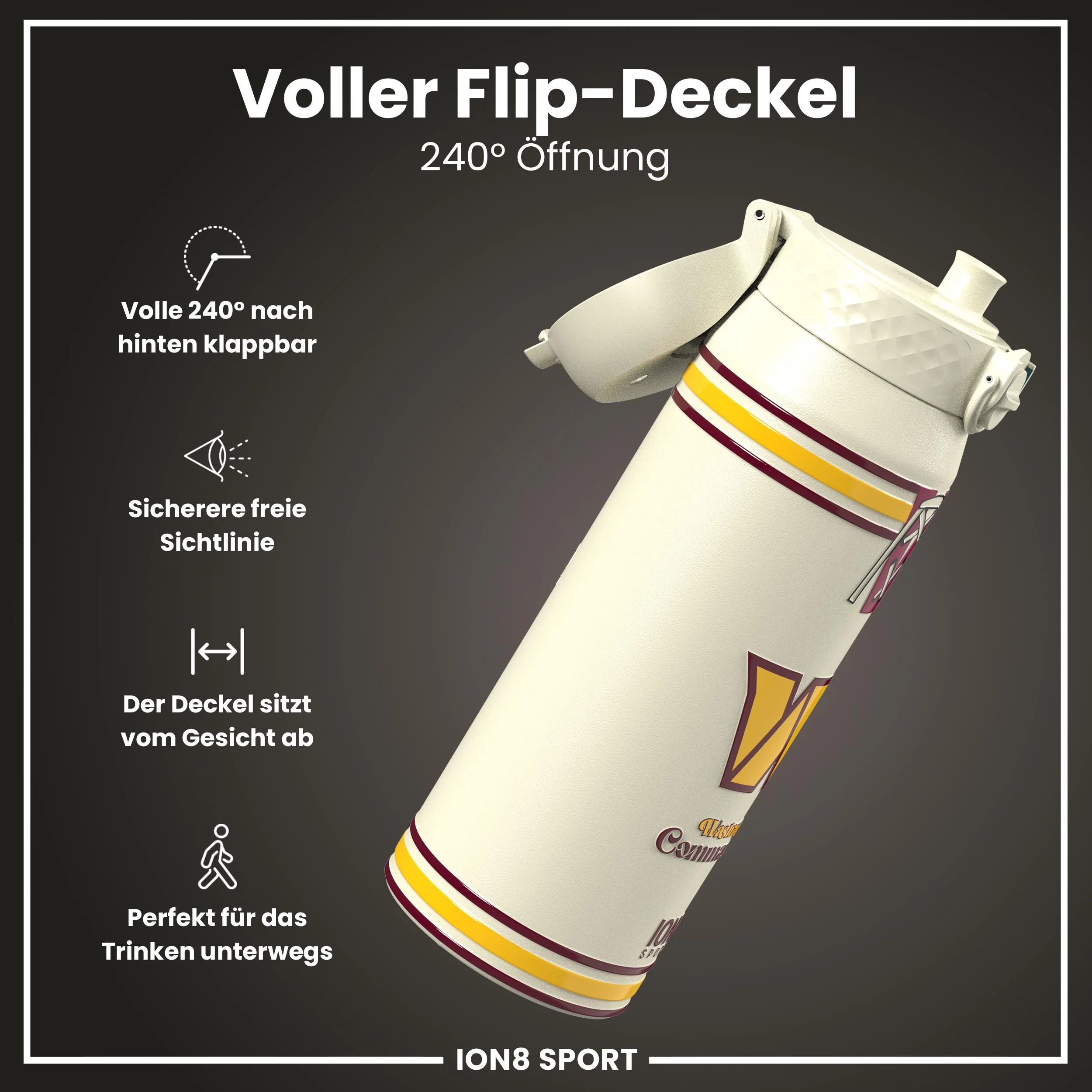 NFL x ION8, Isolierte Edelstahl, Commanders, 750 ml - Image 4