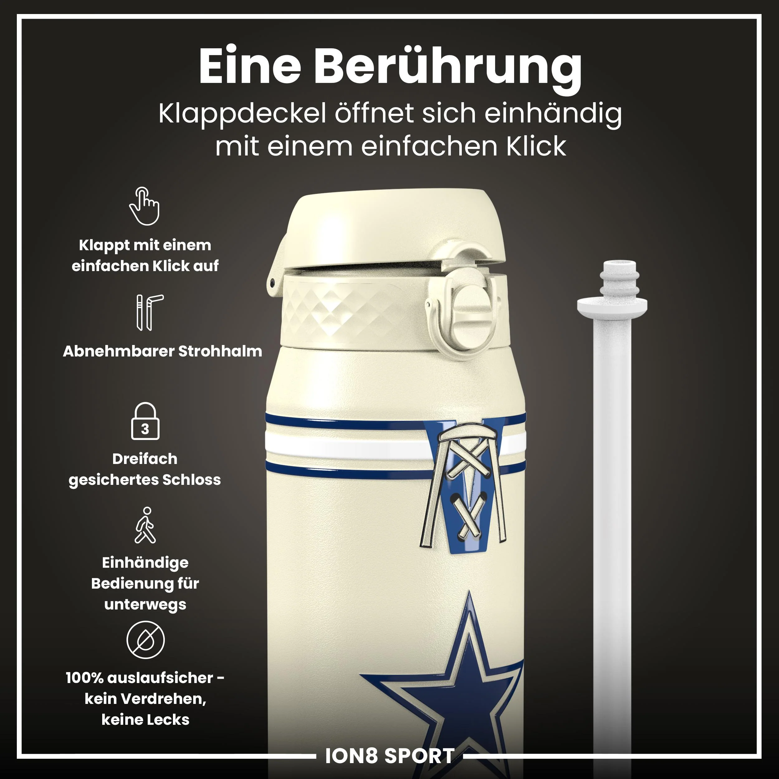 NFL x ION8, Isolierte Edelstahl, Cowboys, 750 ml - Image 3