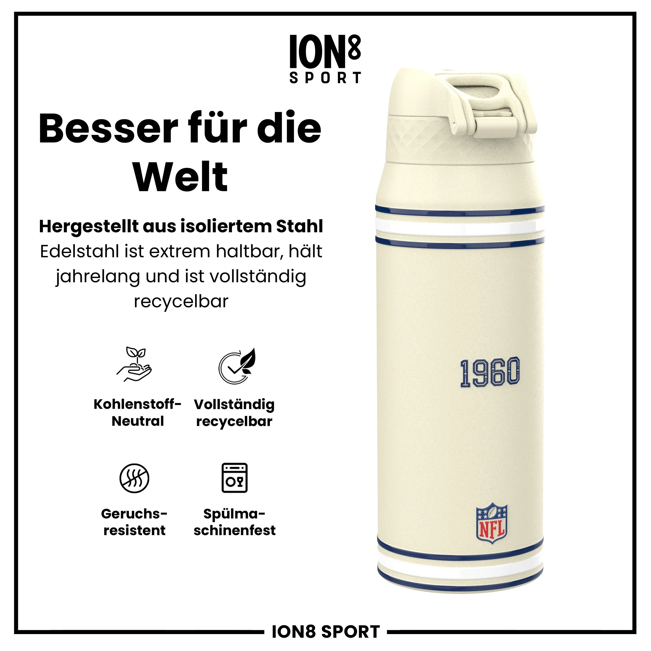 NFL x ION8, Isolierte Edelstahl, Cowboys, 750 ml - Image 5