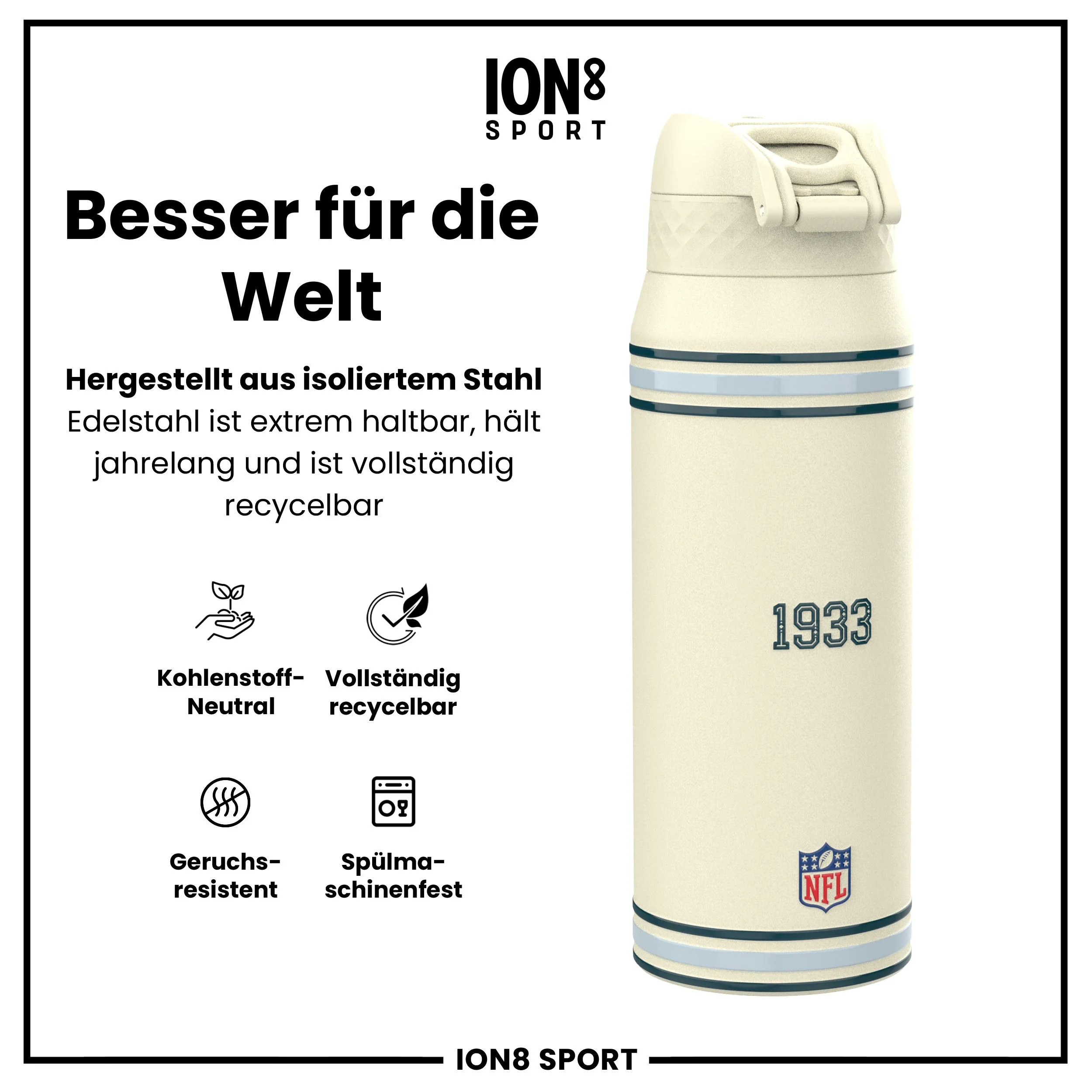 NFL x ION8, Isolierte Edelstahl, Eagles, 750 ml - Image 5