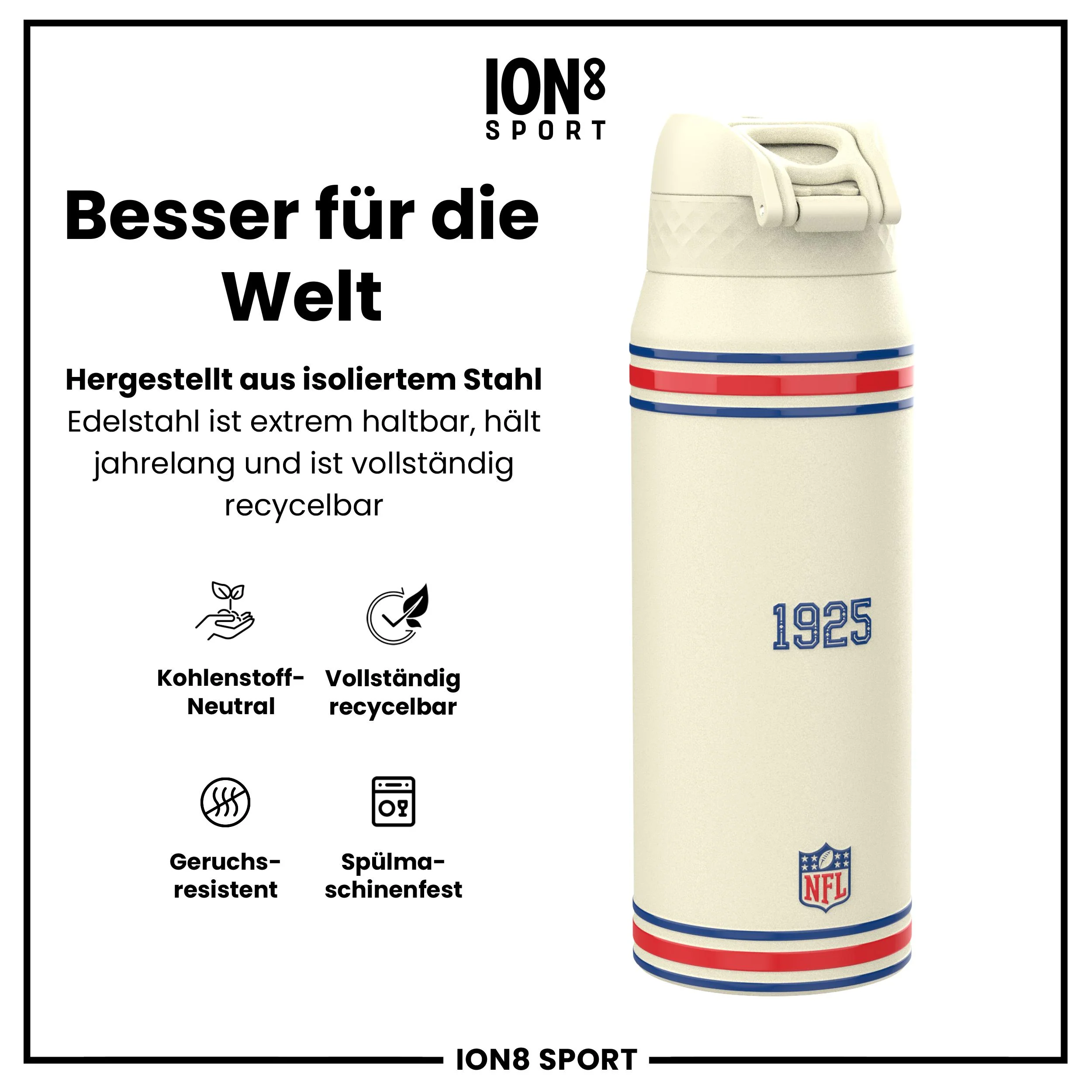 NFL x ION8, Isolierte Edelstahl, Giants, 750 ml - Image 5