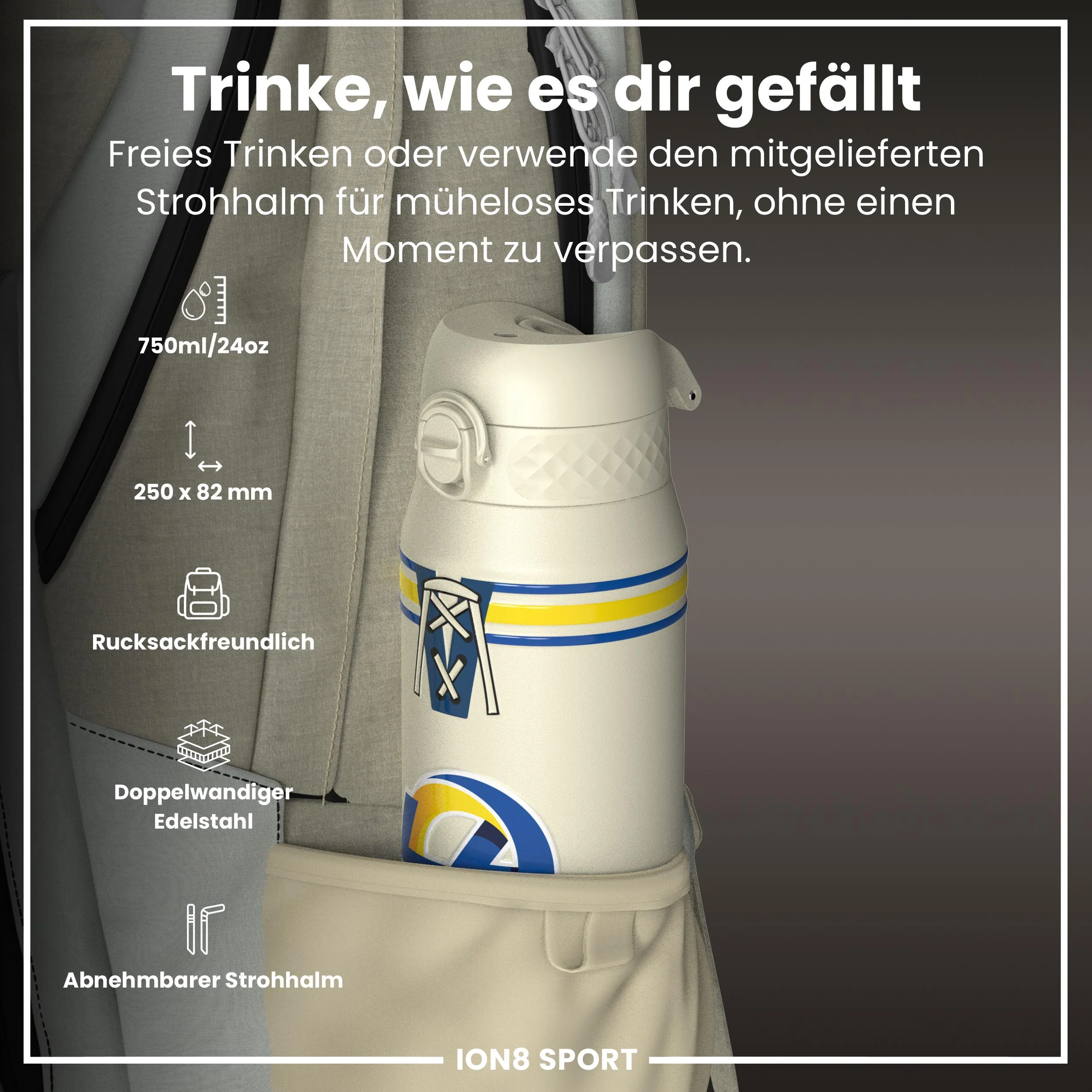 NFL x ION8, Isolierte Edelstahl, Rams, 750 ml - Image 2