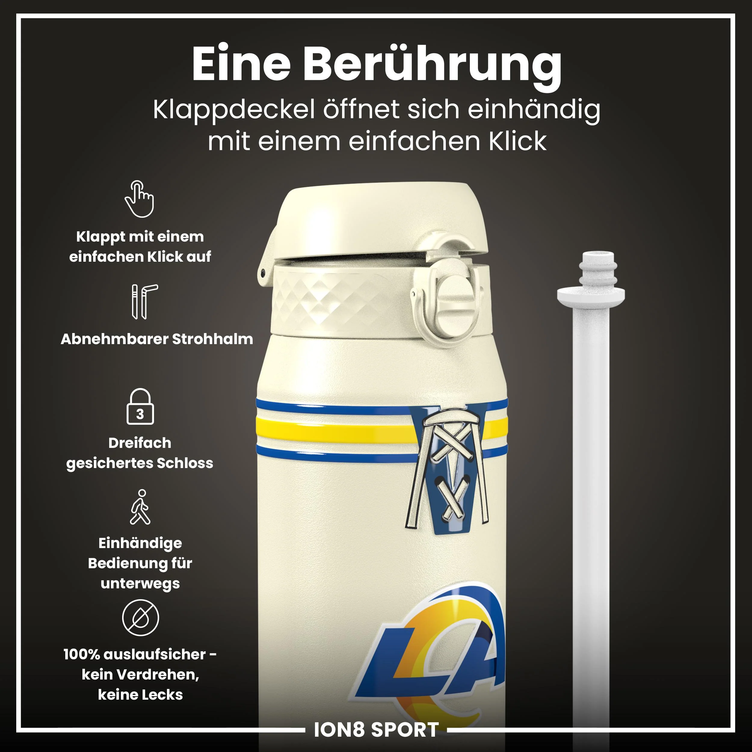 NFL x ION8, Isolierte Edelstahl, Rams, 750 ml - Image 3