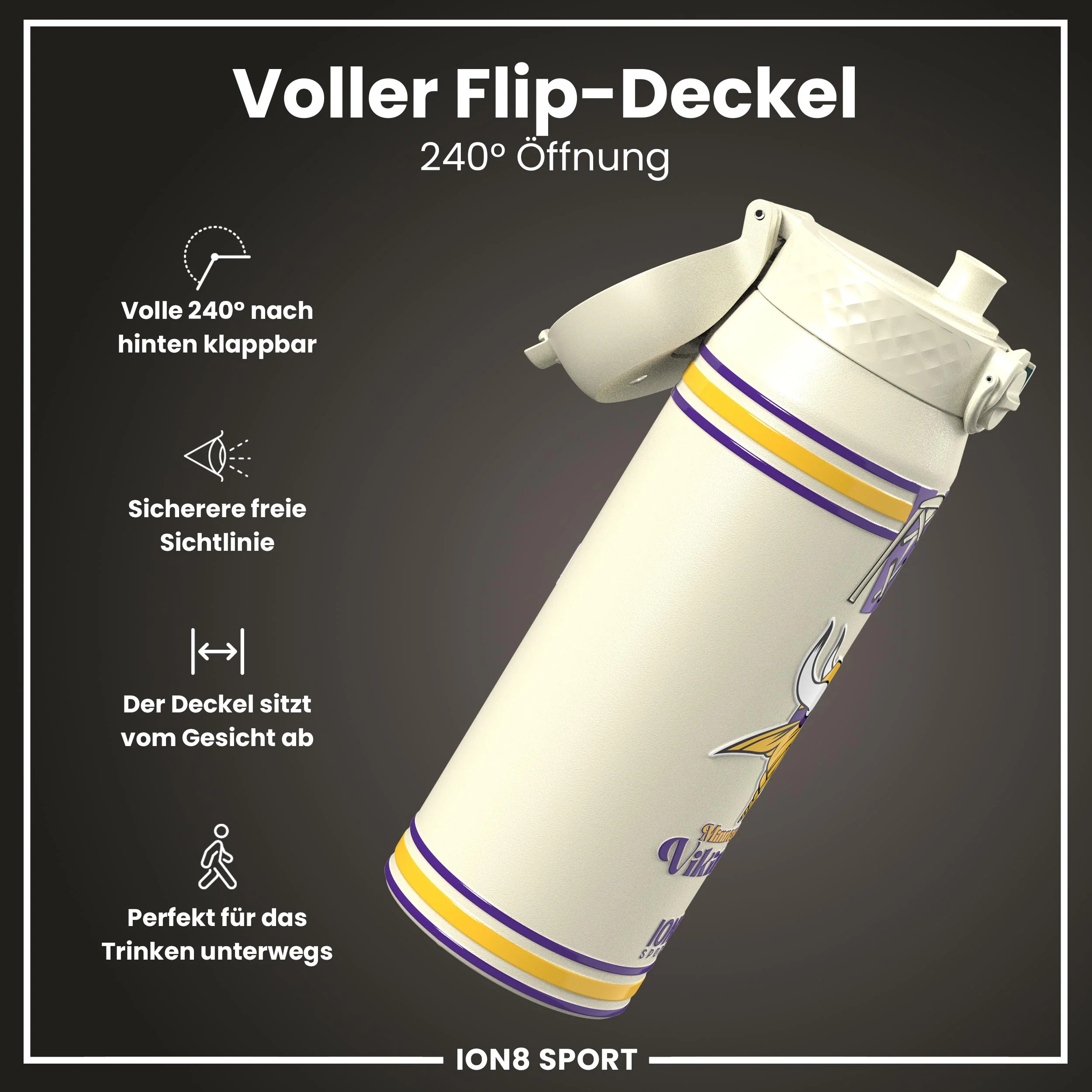 NFL x ION8, Isolierte Edelstahl, Vikings, 750 ml - Image 4